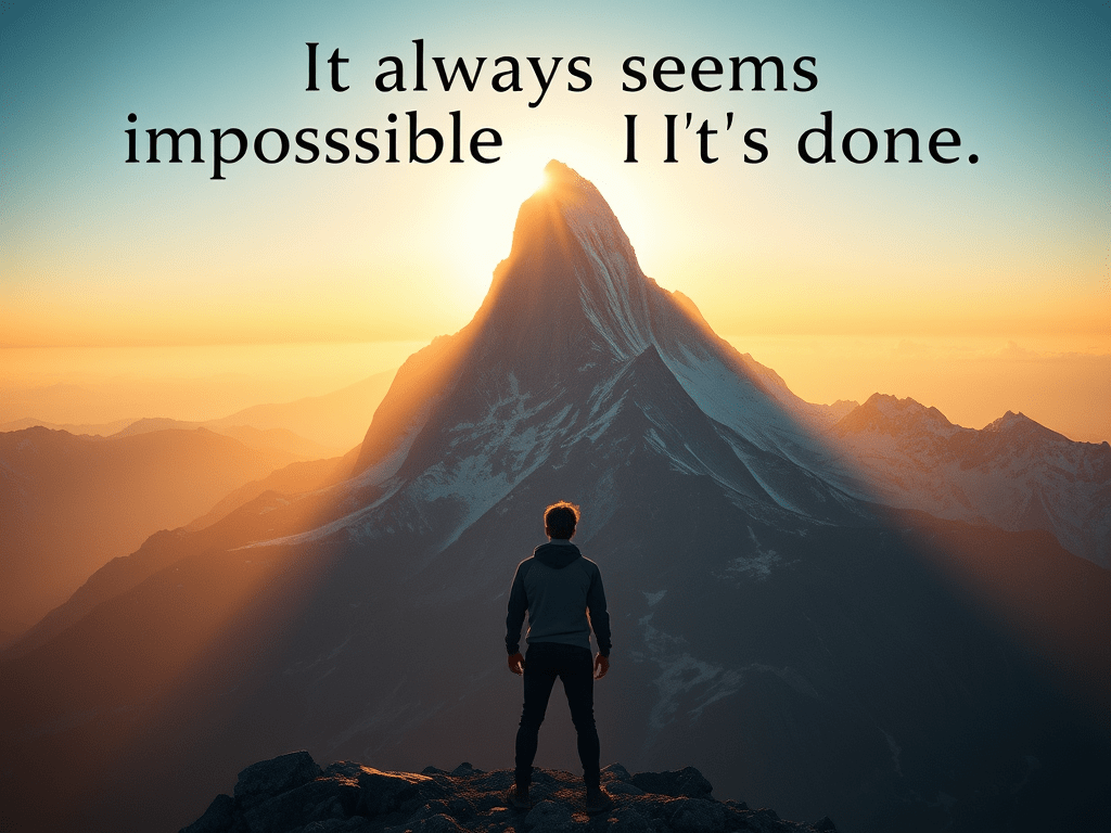 “It always seems impossible until it’s done”. 